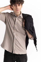 Beige Button-Down Shirt 224-117-038